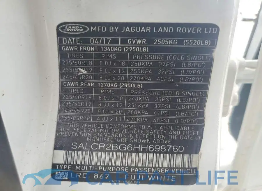 SALCR2BG6HH698760# 13