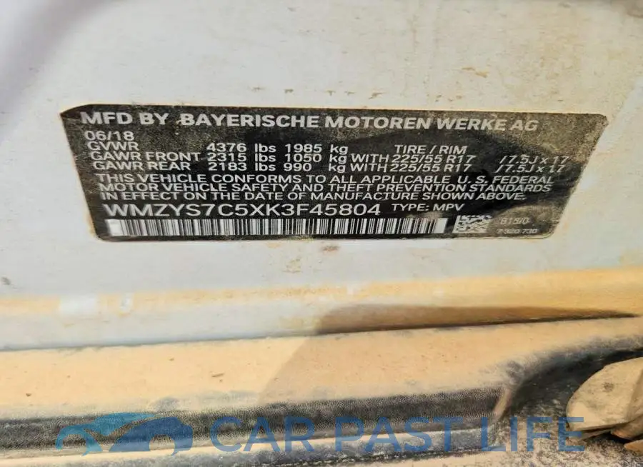 WMZYS7C5XK3F45804# 14