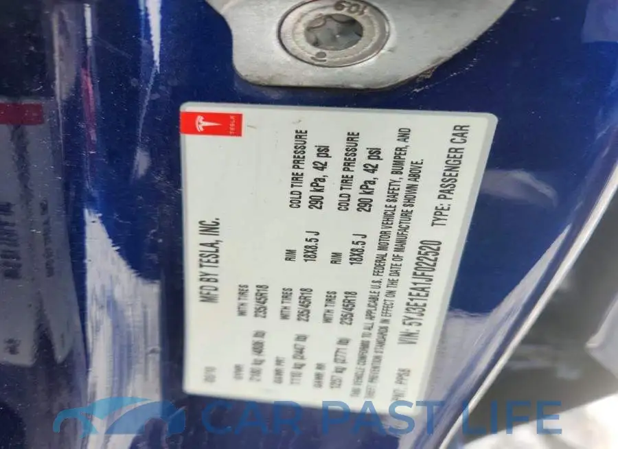 5YJ3E1EA1JF022520# 12