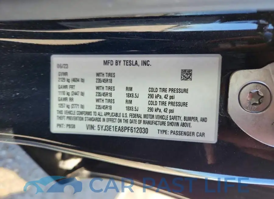 5YJ3E1EA8PF612030# 12
