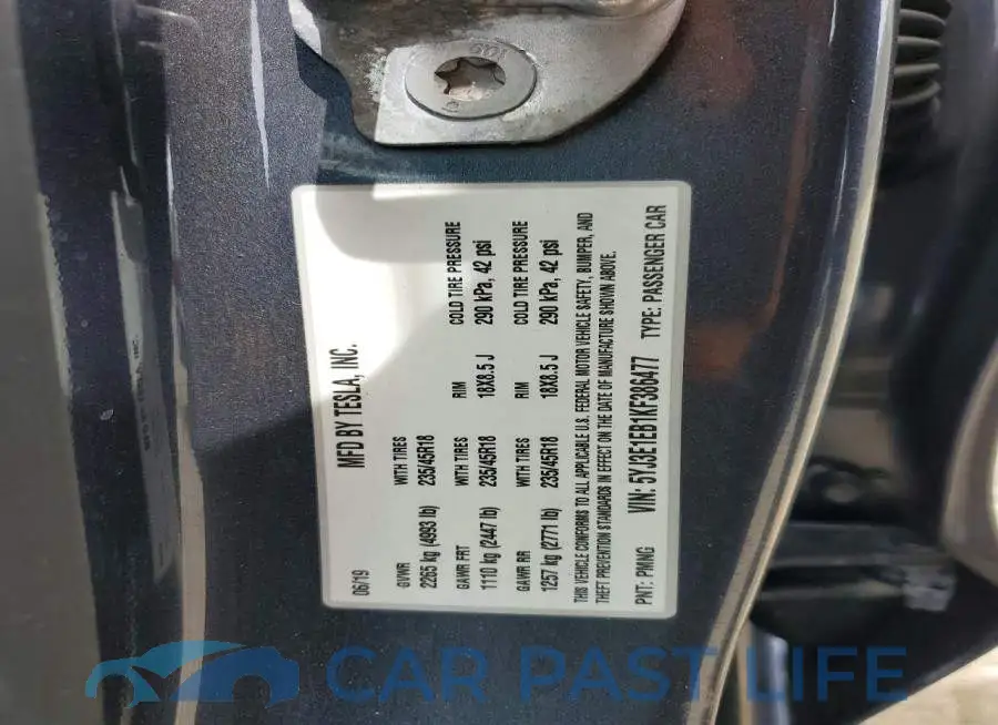 5YJ3E1EB1KF386477# 12