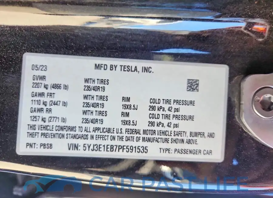 5YJ3E1EB7PF591535# 12