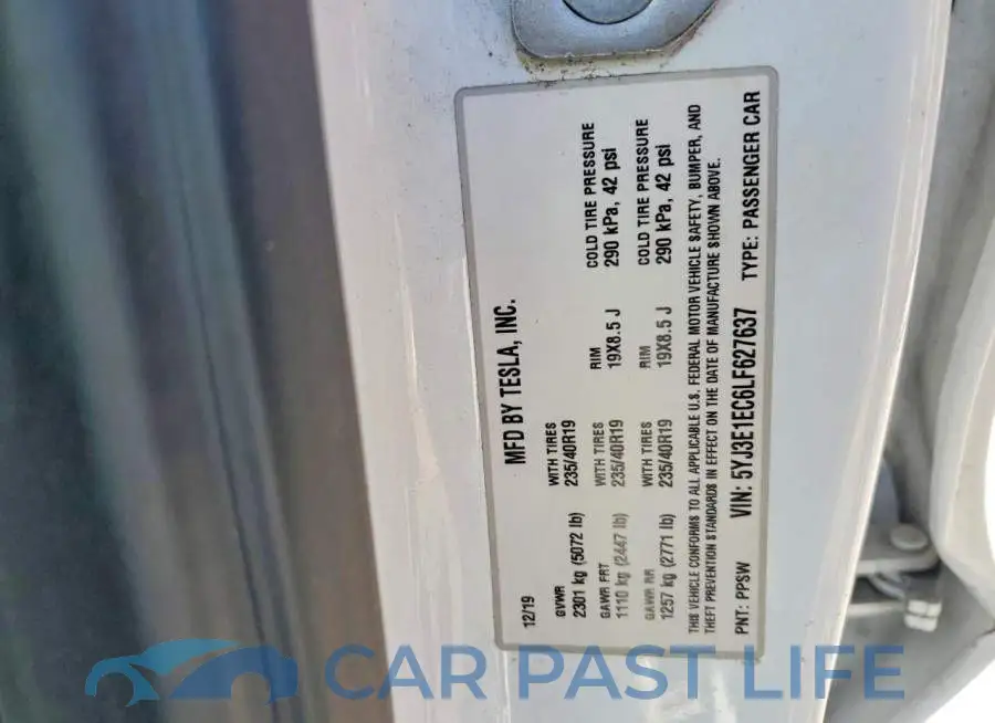 5YJ3E1EC6LF627637# 12