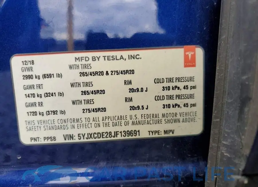 5YJXCDE28JF139691# 13