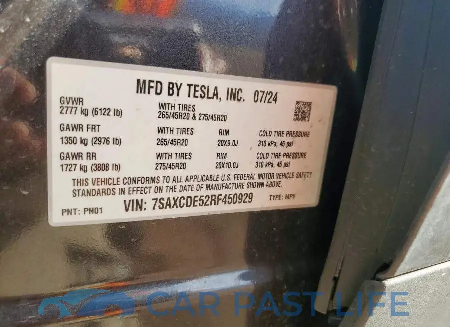7SAXCDE52RF450929# 12