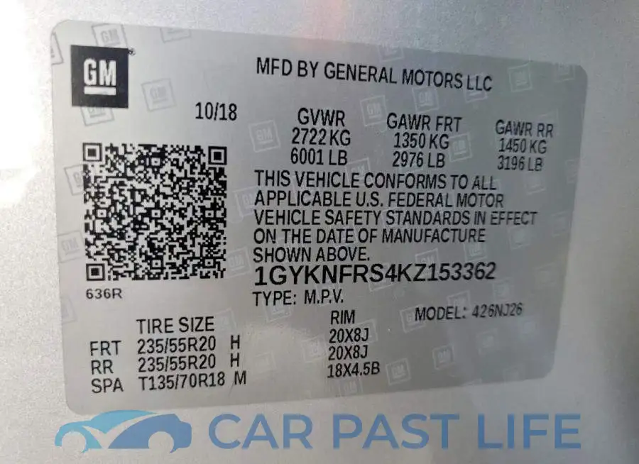 1GYKNFRS4KZ153362# 13
