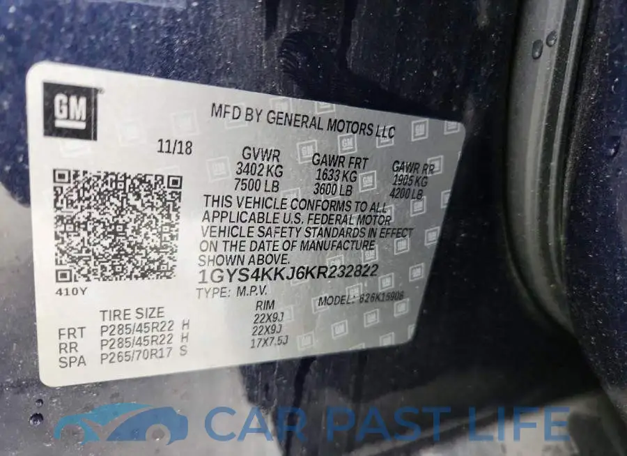 1GYS4KKJ6KR232822# 13