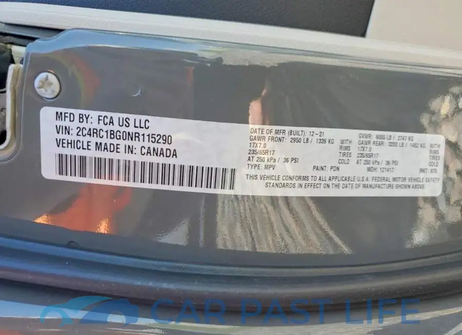 2C4RC1BG0NR115290# 13