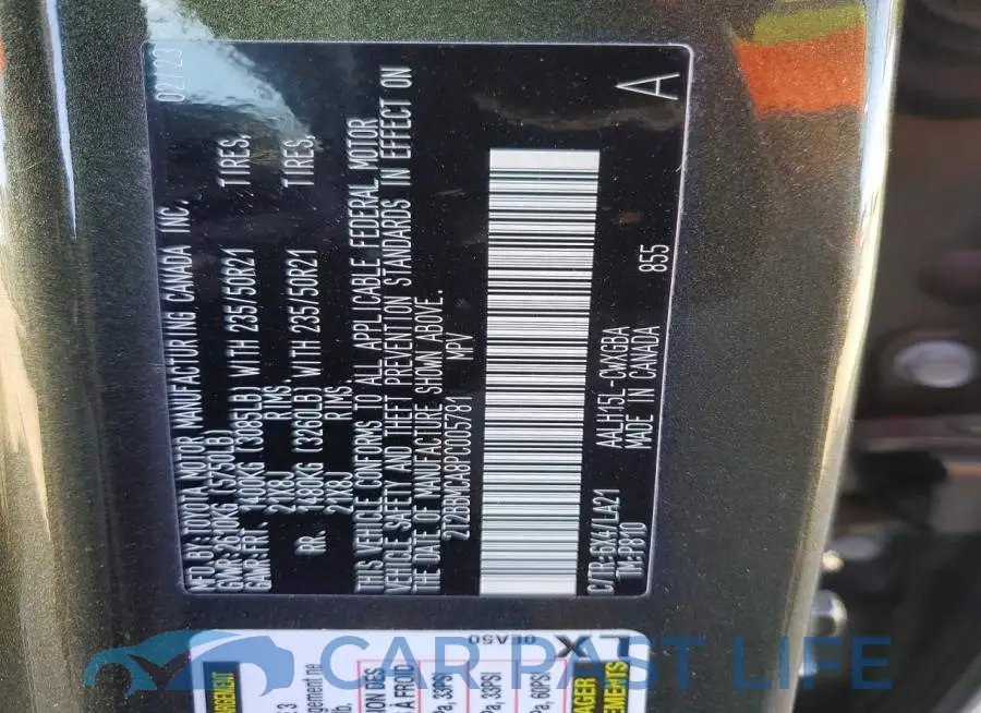 2T2BBMCA8PC005781# 14