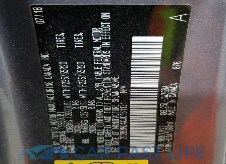 2T2BZMCAXJC161131# 14
