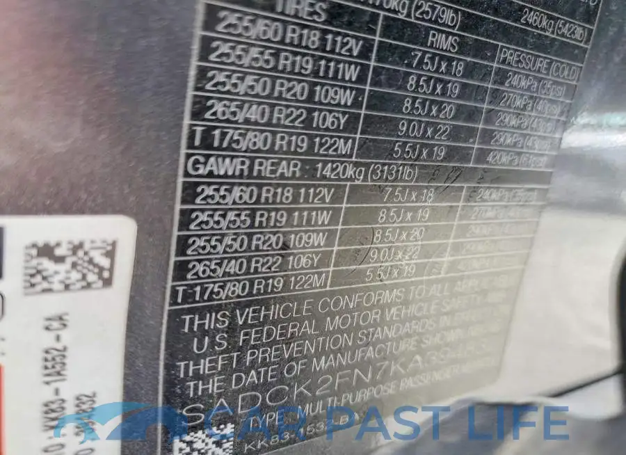 SADCK2FN7KA394832# 13