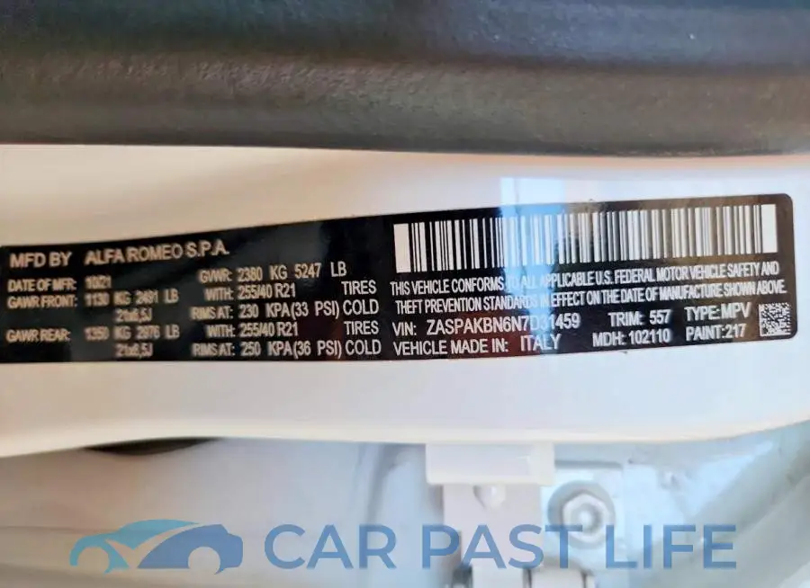 ZASPAKBN6N7D31459# 14
