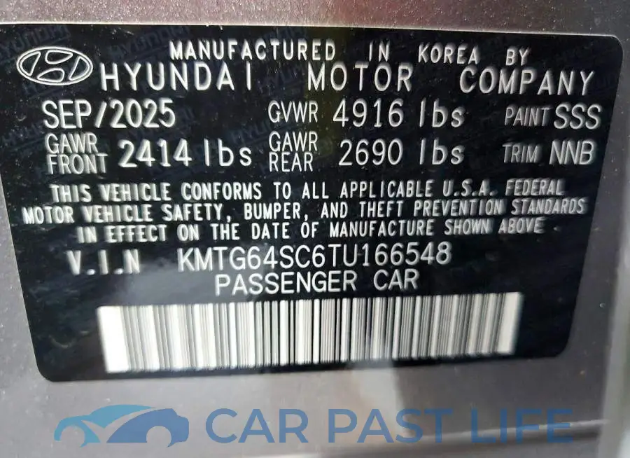 KMTG64SC6TU166548# 12