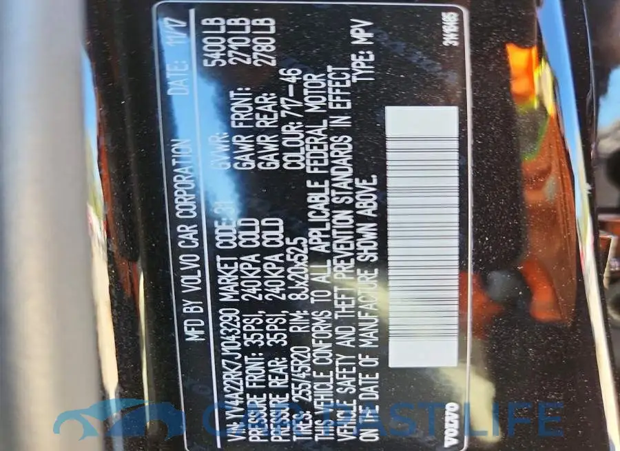 YV4A22RK7J1043290# 13