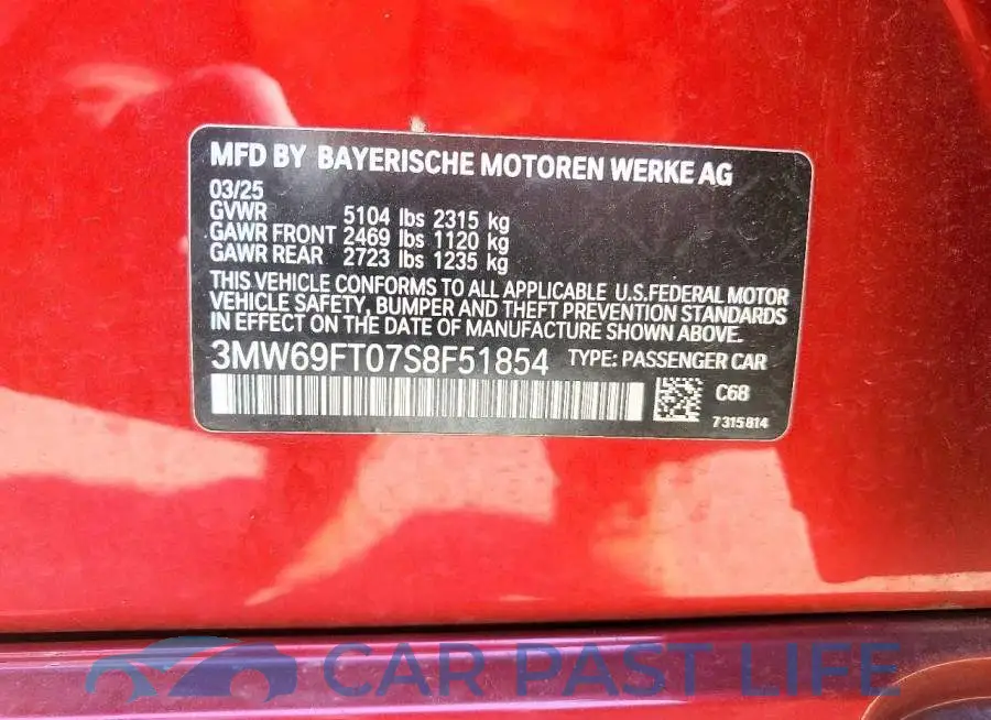 3MW69FT07S8F51854# 12
