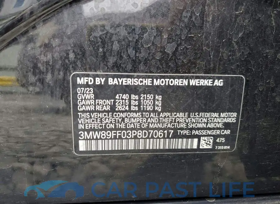 3MW89FF03P8D70617# 13