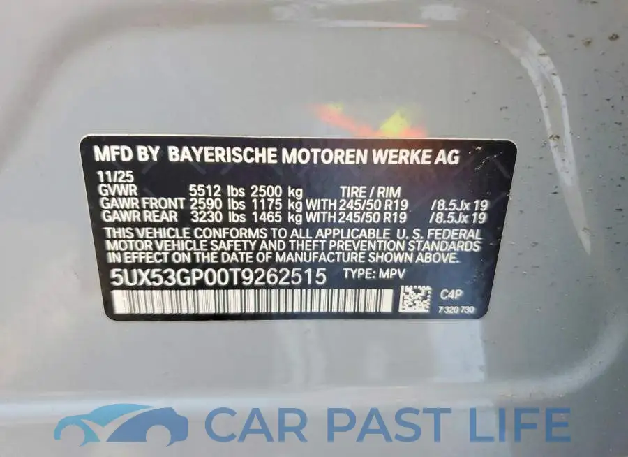 5UX53GP00T9262515# 13