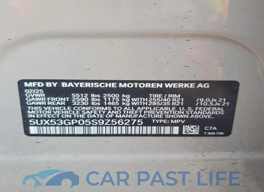 5UX53GP05S9Z56275# 14