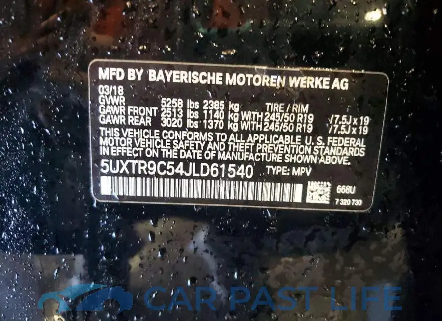 5UXTR9C54JLD61540# 12