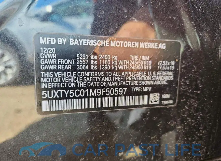 5UXTY5C01M9F50597# 12
