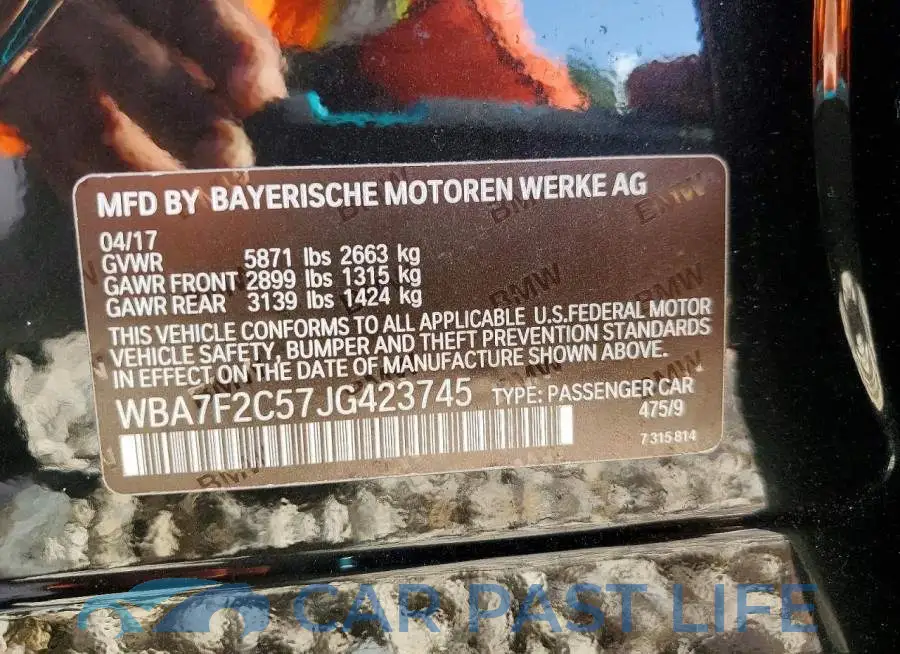 WBA7F2C57JG423745# 12