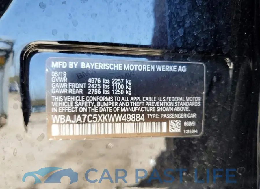 WBAJA7C5XKWW49884# 12