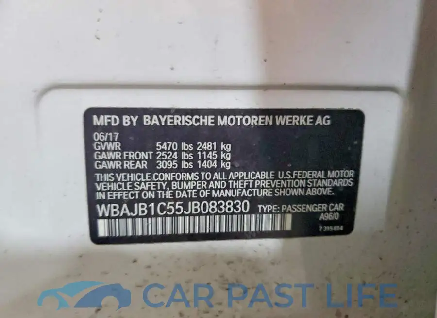 WBAJB1C55JB083830# 12
