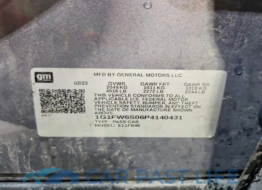 1G1FW6S06P4140431# 13
