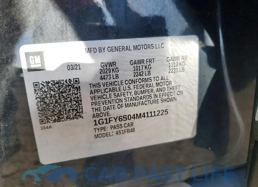 1G1FY6S04M4111225# 12