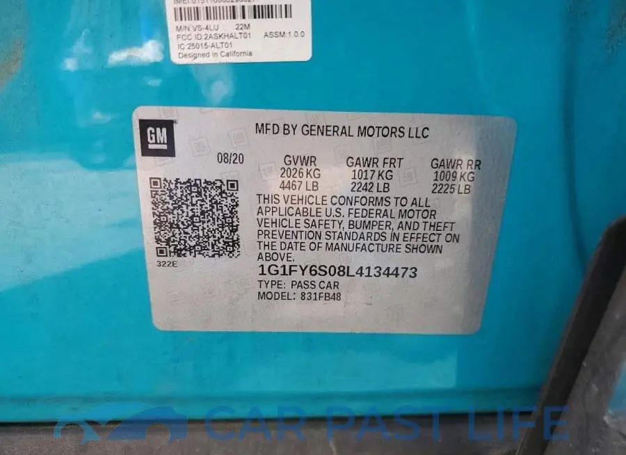 1G1FY6S08L4134473# 12