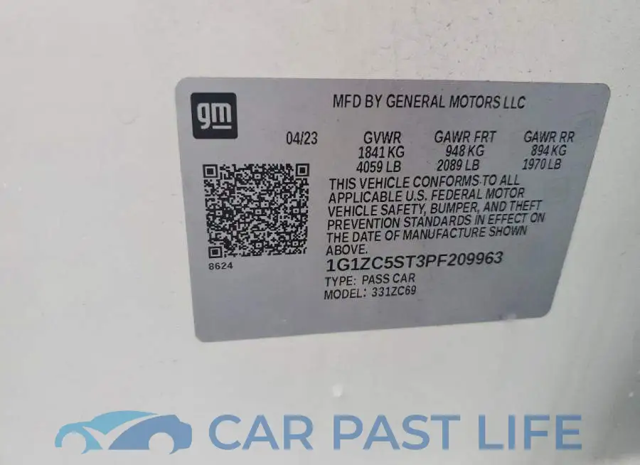 1G1ZC5ST3PF209963# 12