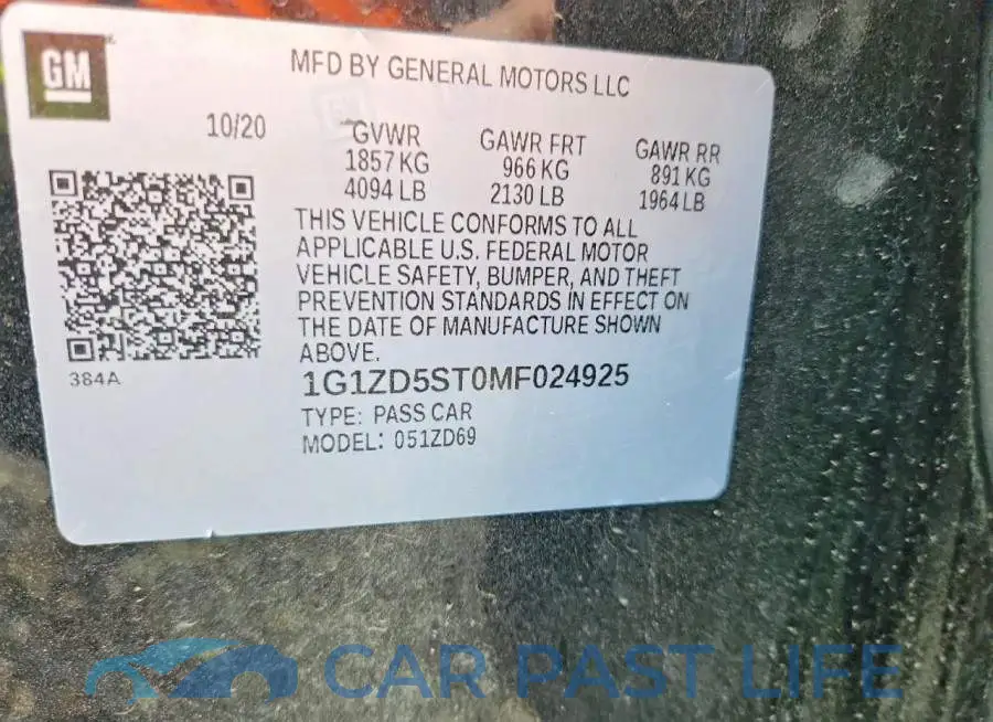 1G1ZD5ST0MF024925# 12
