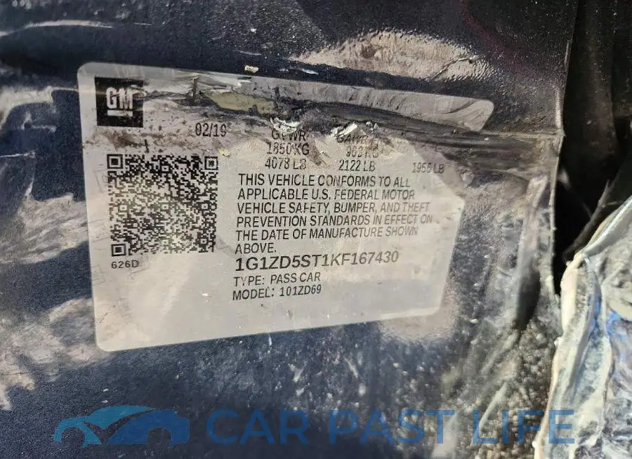 1G1ZD5ST1KF167430# 11
