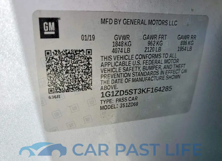 1G1ZD5ST3KF164285# 12