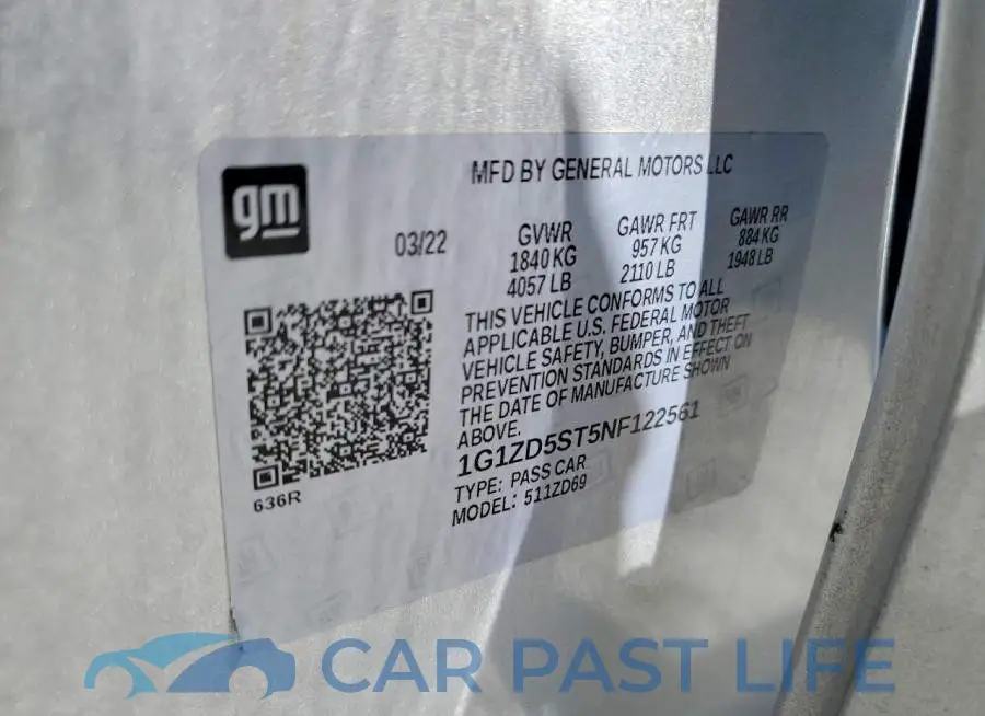 1G1ZD5ST5NF122561# 12
