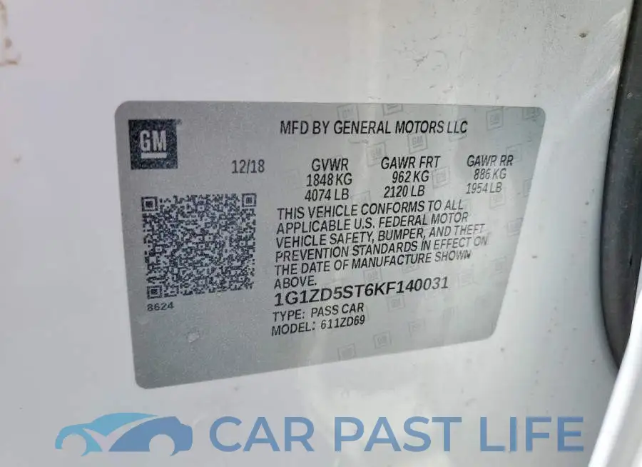 1G1ZD5ST6KF140031# 12