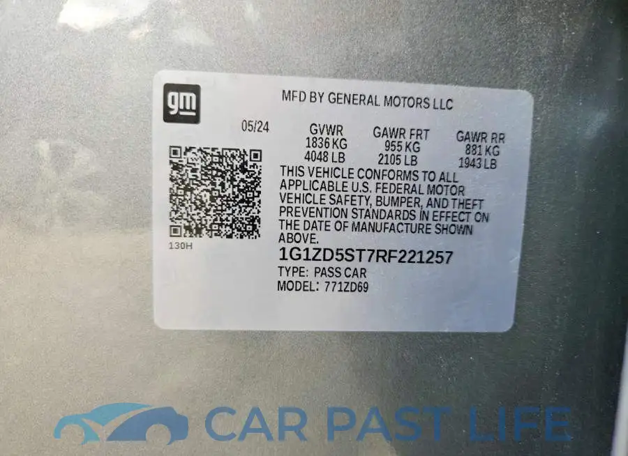 1G1ZD5ST7RF221257# 12