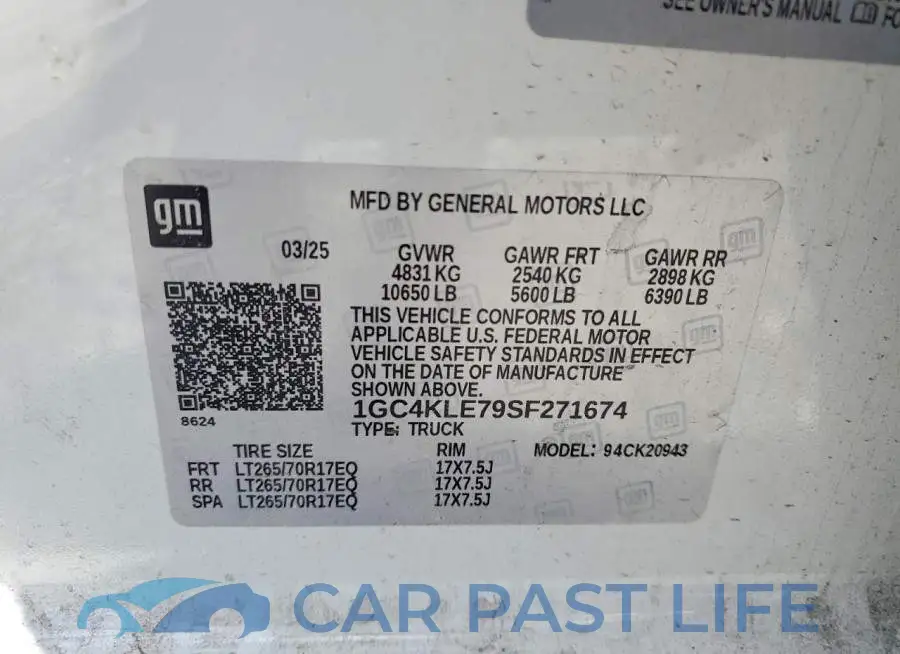 1GC4KLE79SF271674# 12