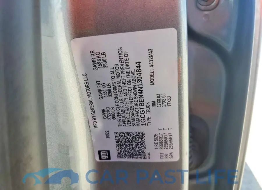 1GCGTBEN4N1304844# 13