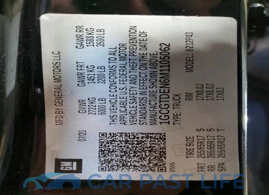 1GCGTDEN6M1105062# 12