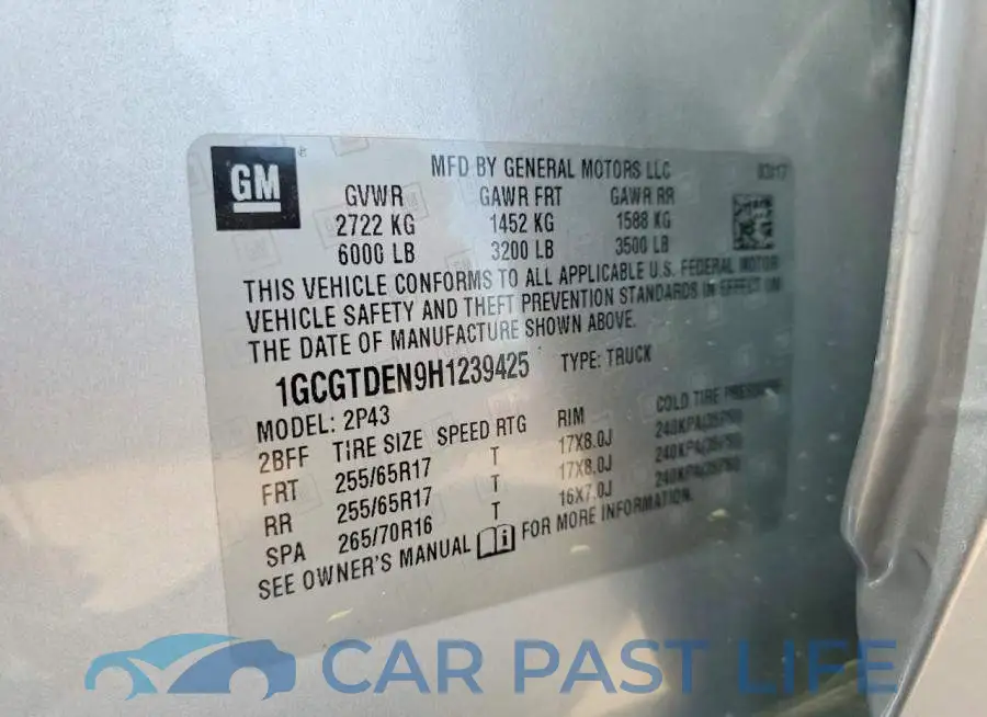 1GCGTDEN9H1239425# 12