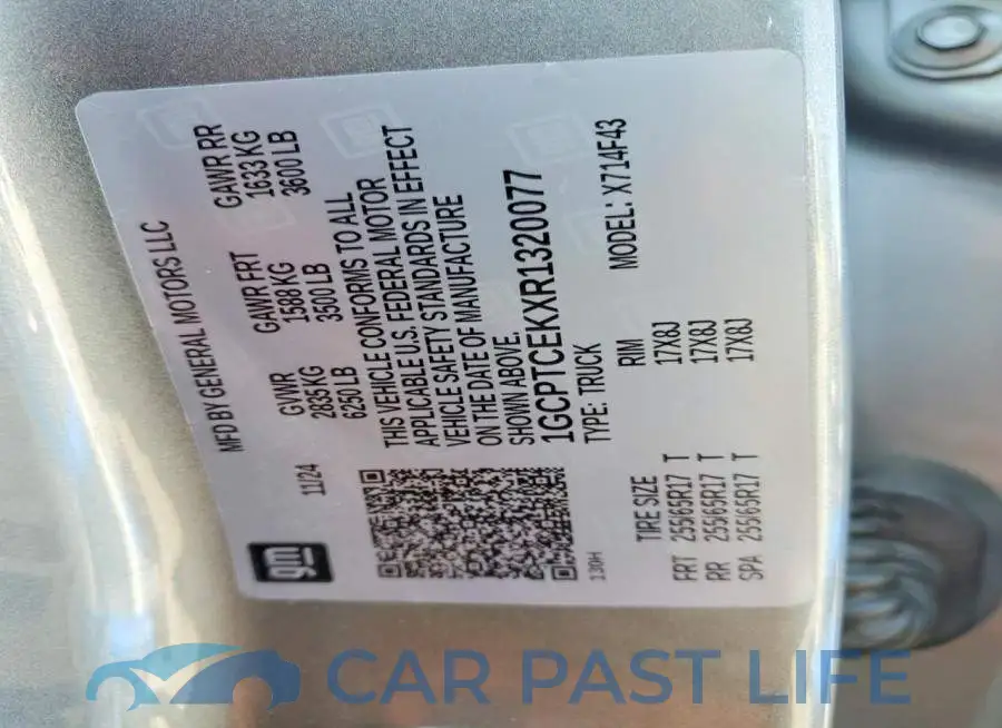 1GCPTCEKXR1320077# 13