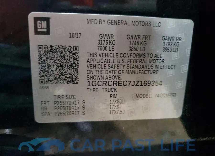 1GCRCREC7JZ169354# 12