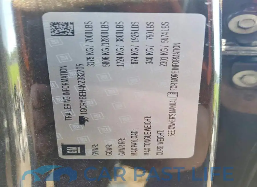 1GCRYBEH4KZ382705# 12