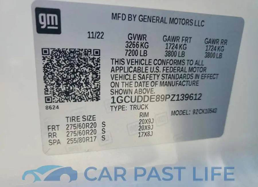 1GCUDDE89PZ139612# 13