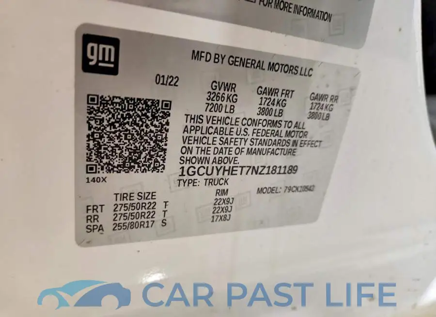 1GCUYHET7NZ181189# 13