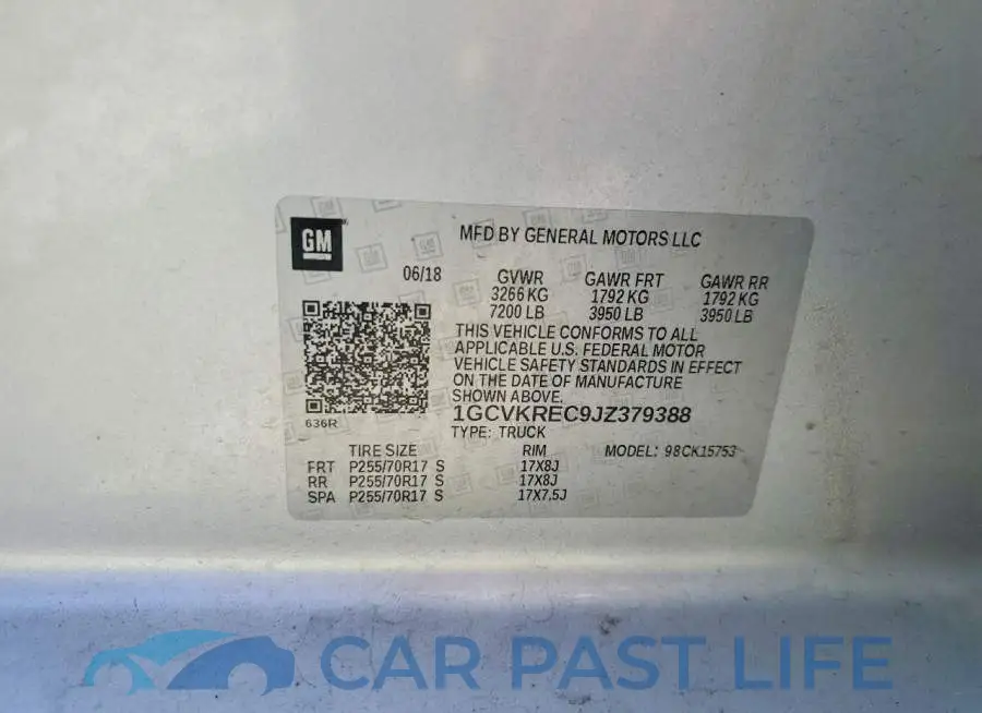 1GCVKREC9JZ379388# 12