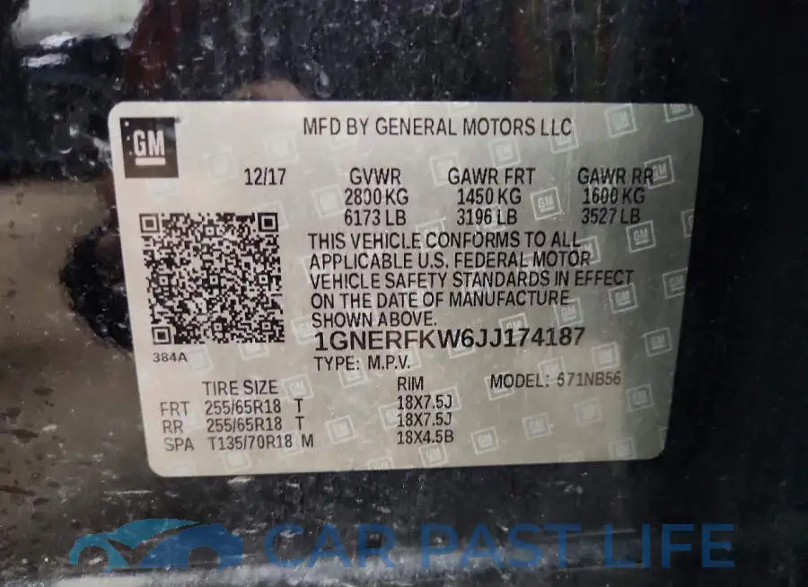 1GNERFKW6JJ174187# 13