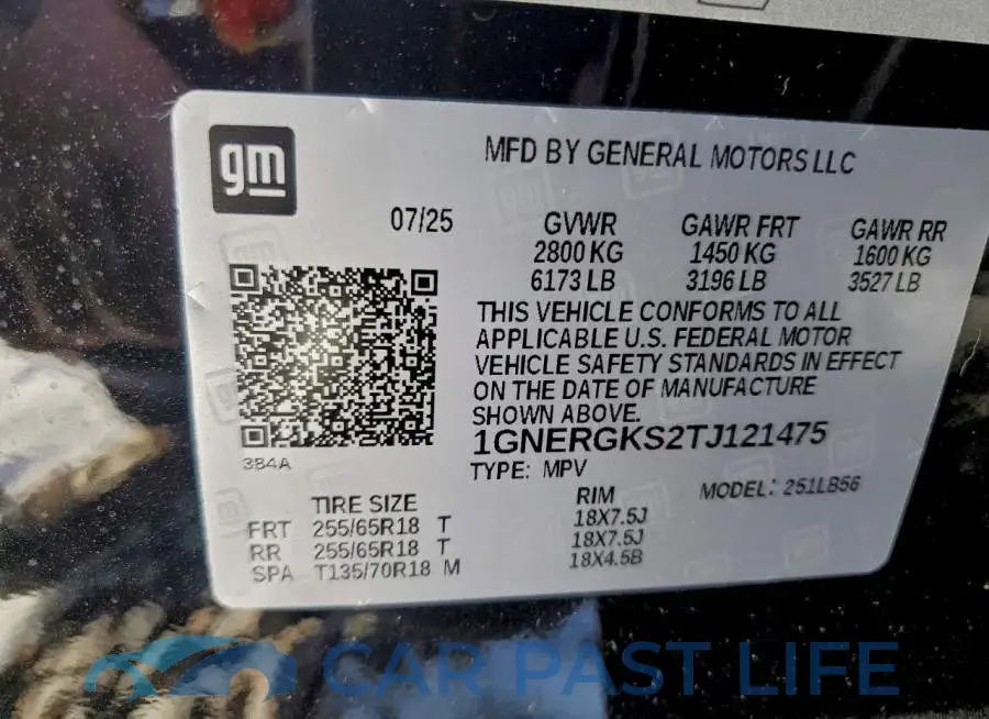 1GNERGKS2TJ121475# 13