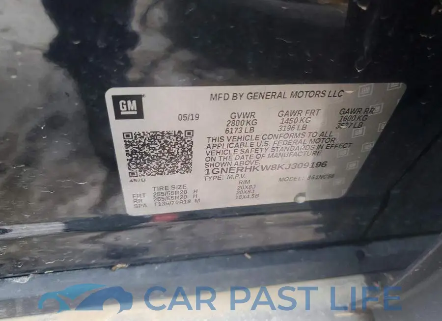 1GNERHKW8KJ309196# 13